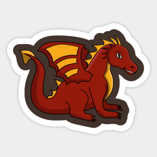 red orange dragon cartoon Sticker